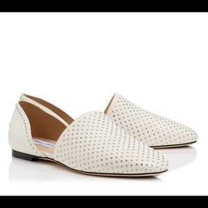 Jimmy choo globe flat in chalk/silver size 39.5